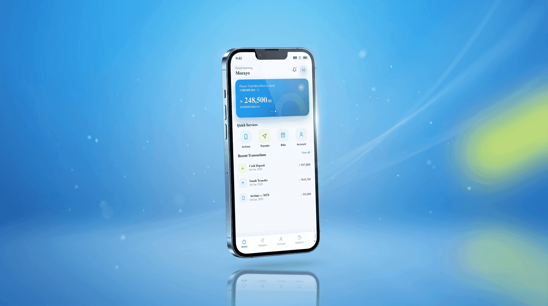 The Pecan mobile banking app